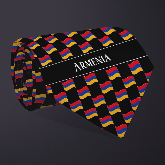Wavy Armenia Flag Pattern  Tie (Creator Uploaded)