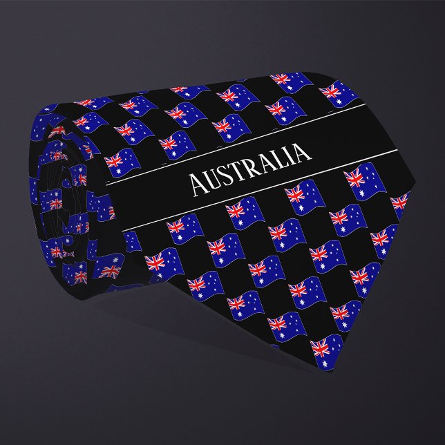 Wavy Australia Flag Pattern  Tie (Creator Uploaded)