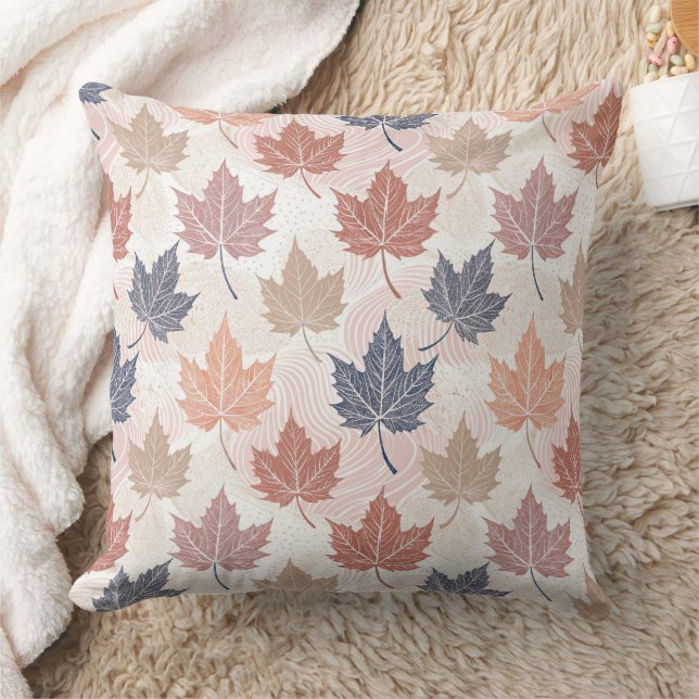 Wavy Autumn Leaves Cushion (Blanket)