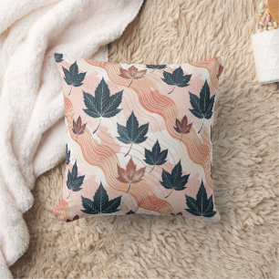 Wavy Autumn Leaves  Cushion