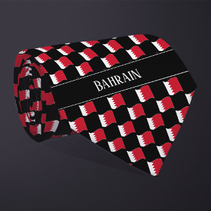 Wavy Bahrain Flag Pattern  Tie