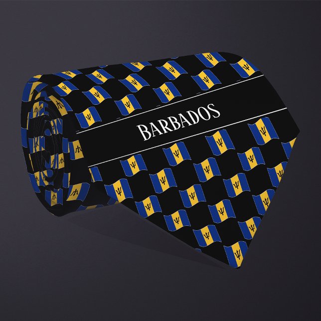 Wavy Barbados Flag Pattern  Tie (Creator Uploaded)