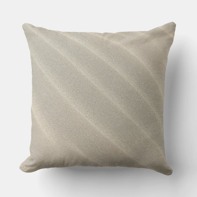 Wavy Beach Sand Outdoor Throw Pillow (Front)