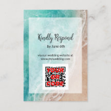 Wavy Beach Seaside Outdoor Wedding RSVP Online