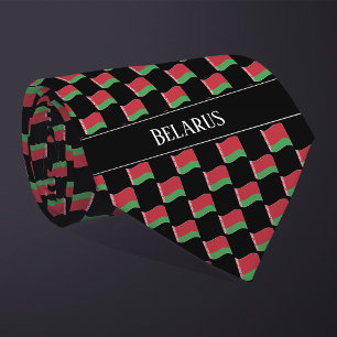 Wavy Belarus Flag Pattern Tie