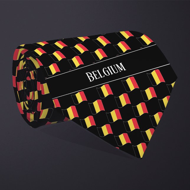 Wavy Belgium Flag Pattern  Tie (Creator Uploaded)