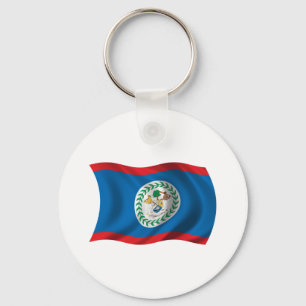Wavy Belise Flag Key Ring