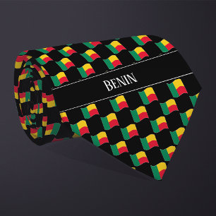 Wavy Benin Flag Pattern Tie