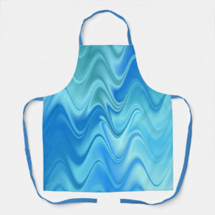 Wavy Blue Abstract Apron