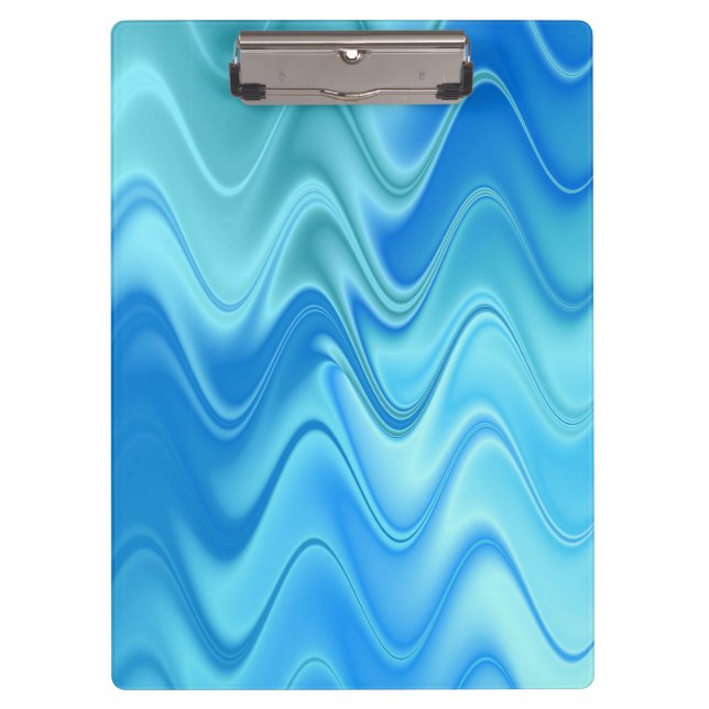 Wavy Blue Abstract Clipboard (Front)