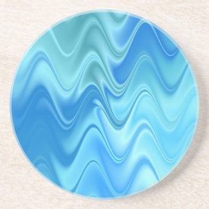 Wavy Blue Abstract Coaster