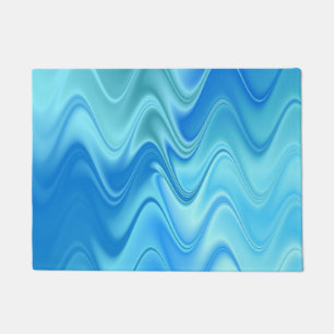 Wavy Blue Abstract Doormat