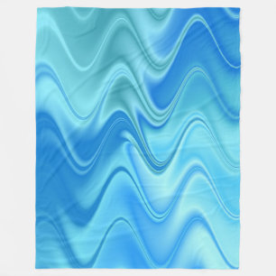 Wavy Blue Abstract Fleece Blanket
