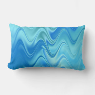 Wavy Blue Abstract Lumbar Cushion