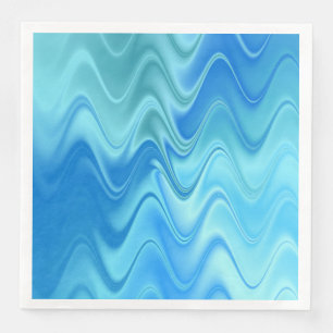 Wavy Blue Abstract Napkin