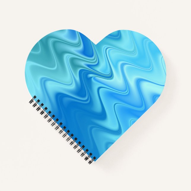 Wavy Blue Abstract Notebook (Front)