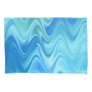 Wavy Blue Abstract Pillowcase