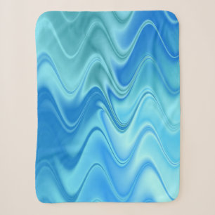 Wavy Blue Abstract Sherpa Blanket