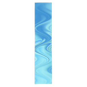Wavy Blue Abstract Short Table Runner