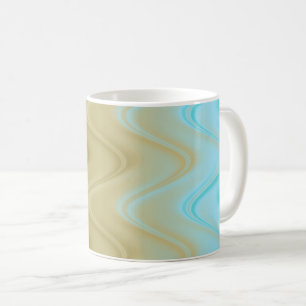 Wavy Blue Green Orange Abstract Coffee Mug