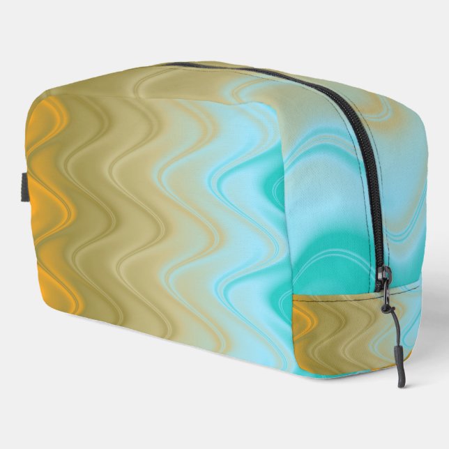 Wavy Blue Green Orange Abstract Duffel Bag (Right Corner)