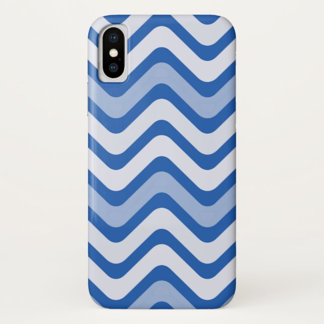 Wavy Blue Pattern Case-Mate iPhone Case (Back)