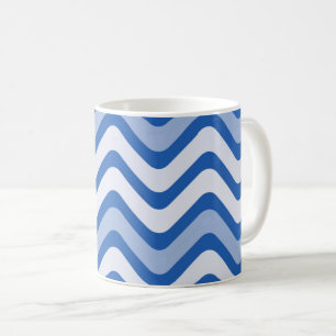 Wavy Blue Pattern Coffee Mug
