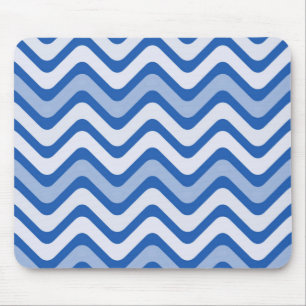 Wavy Blue Pattern Mouse Pad