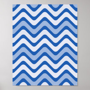 Wavy Blue Pattern Poster