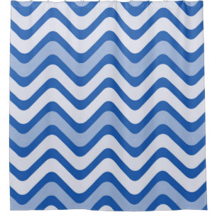 Wavy Blue Pattern Shower Curtain