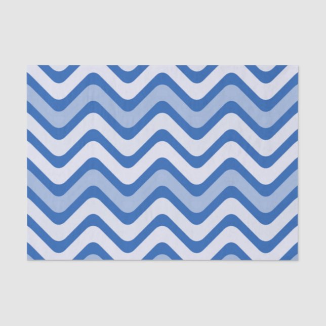 Wavy Blue Pattern Tissue Paper (Front)