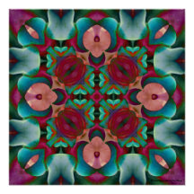 Wavy Blue Pink and Blue Green Kaleidoscope