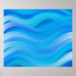 Wavy Blue Poster