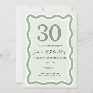 Wavy Border 30th Invite