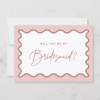 Wavy Border Bridesmaid Proposal Card