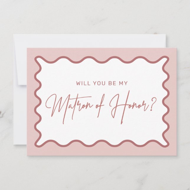 Wavy Border Matron of Honour Proposal Card (Front)