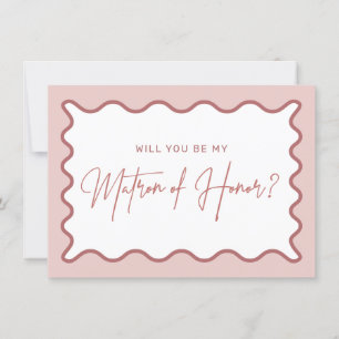 Wavy Border Matron of Honour Proposal Card