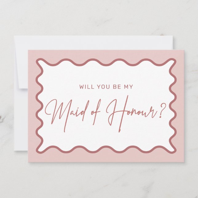 Wavy Border Matron of Honour Proposal Card (Front)