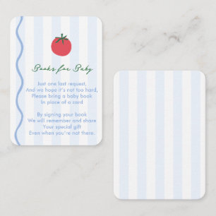 Wavy Border Tomato Books For Baby Shower Enclosure Card