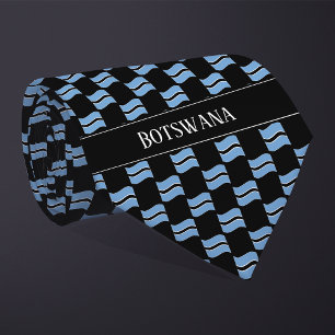 Wavy Botswana Flag Pattern Tie
