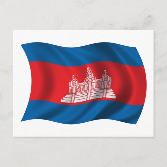 Wavy cambodia Flag Postcard (Front)
