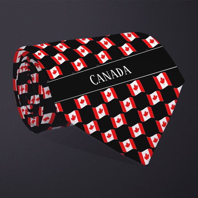 Wavy Canada Flag Pattern  Tie (Creator Uploaded)
