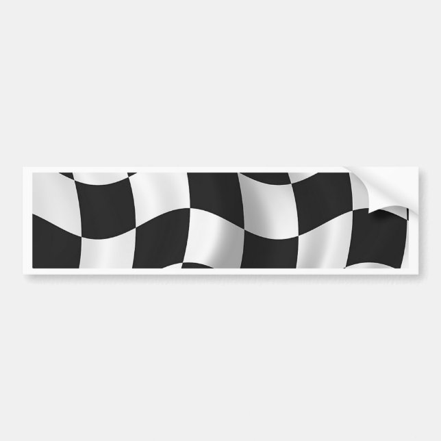 Wavy checker flag bumper sticker (Front)
