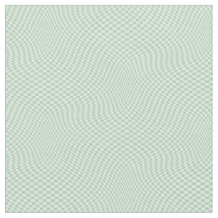 Wavy Checkered Pastel Green Checkerboard Pattern Fabric