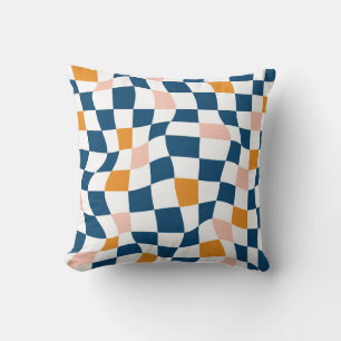 Wavy Chequerboard Harmony Cushion