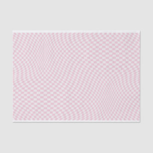 Wavy Chequered Pastel Pink Chequerboard Pattern Tissue Paper