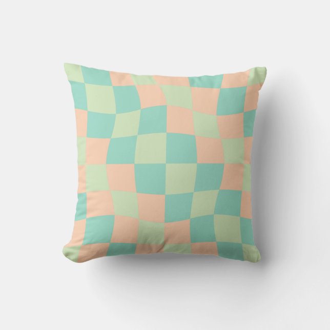 Wavy Chequered Pattern  Cushion (Front)