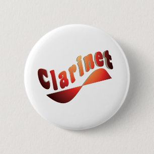 Wavy Clarinet 6 Cm Round Badge