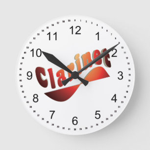 Wavy Clarinet Round Clock