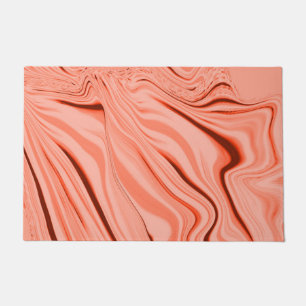 Wavy cloth with light salmon tones, red curve doormat